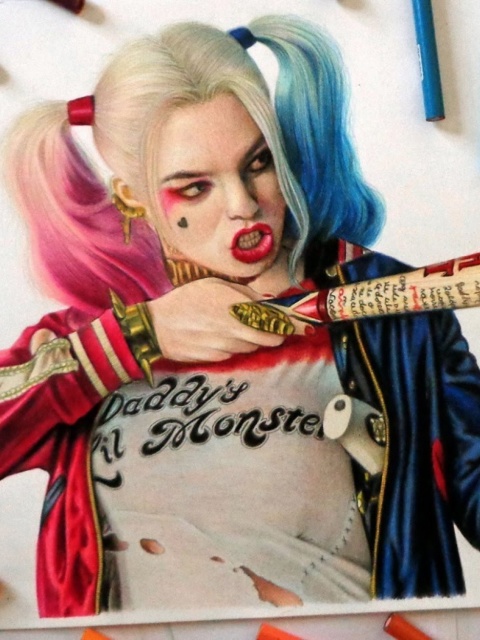 Margot Robbie in Suicide Squad wallpaper 480x640