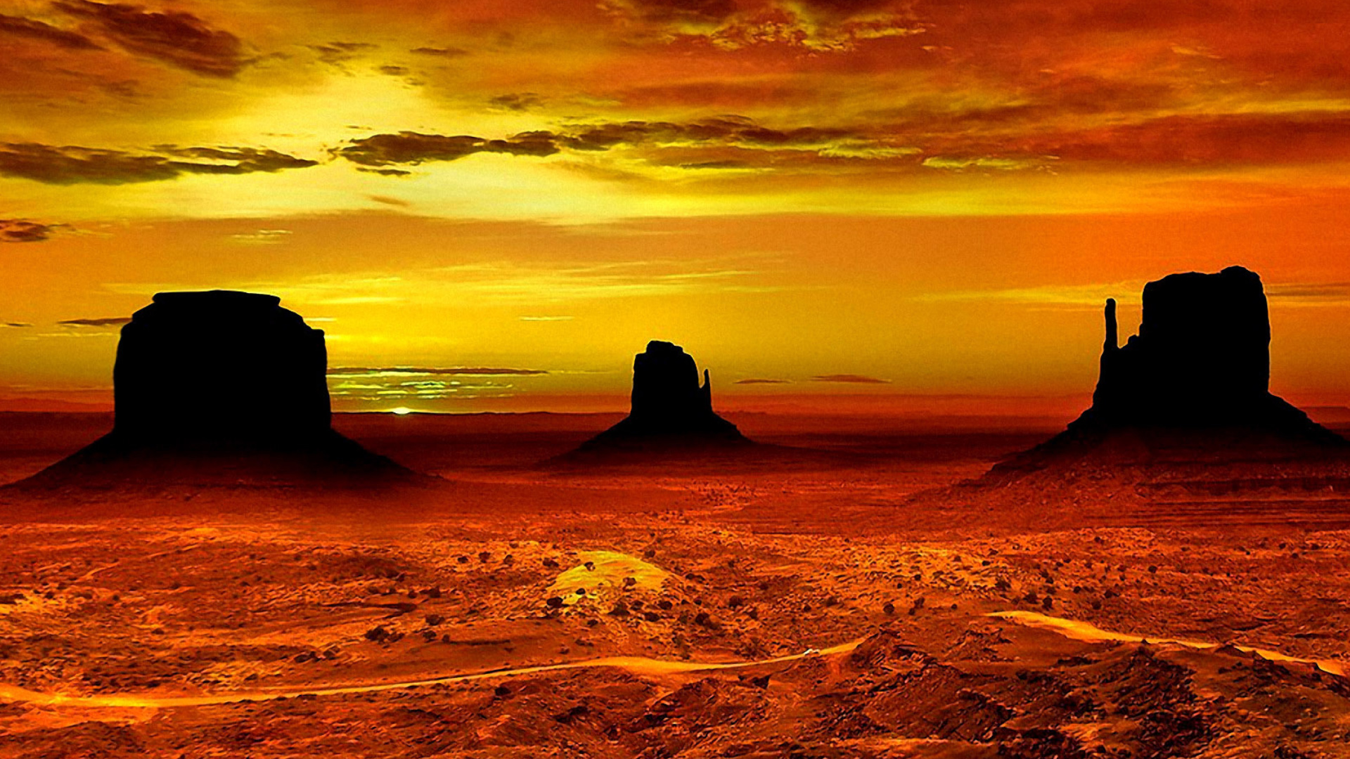 Das Monument Valley Navajo Tribal Park in Arizona Wallpaper 1920x1080