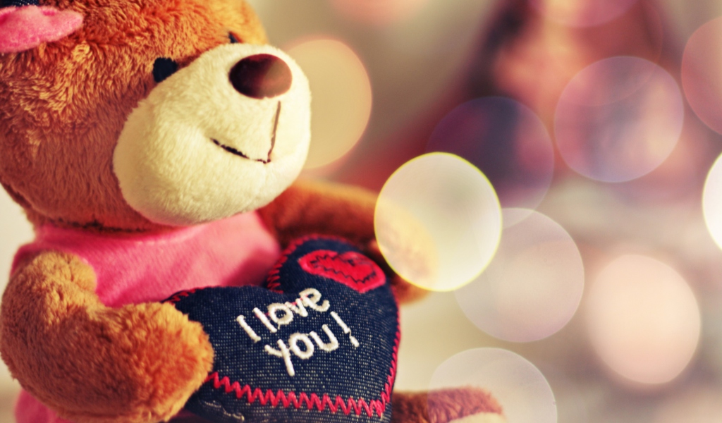I Love You Teddy Bear wallpaper 1024x600