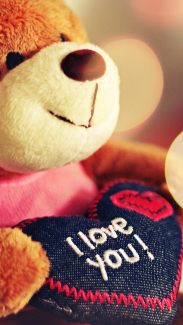 Sfondi I Love You Teddy Bear 640x1136
