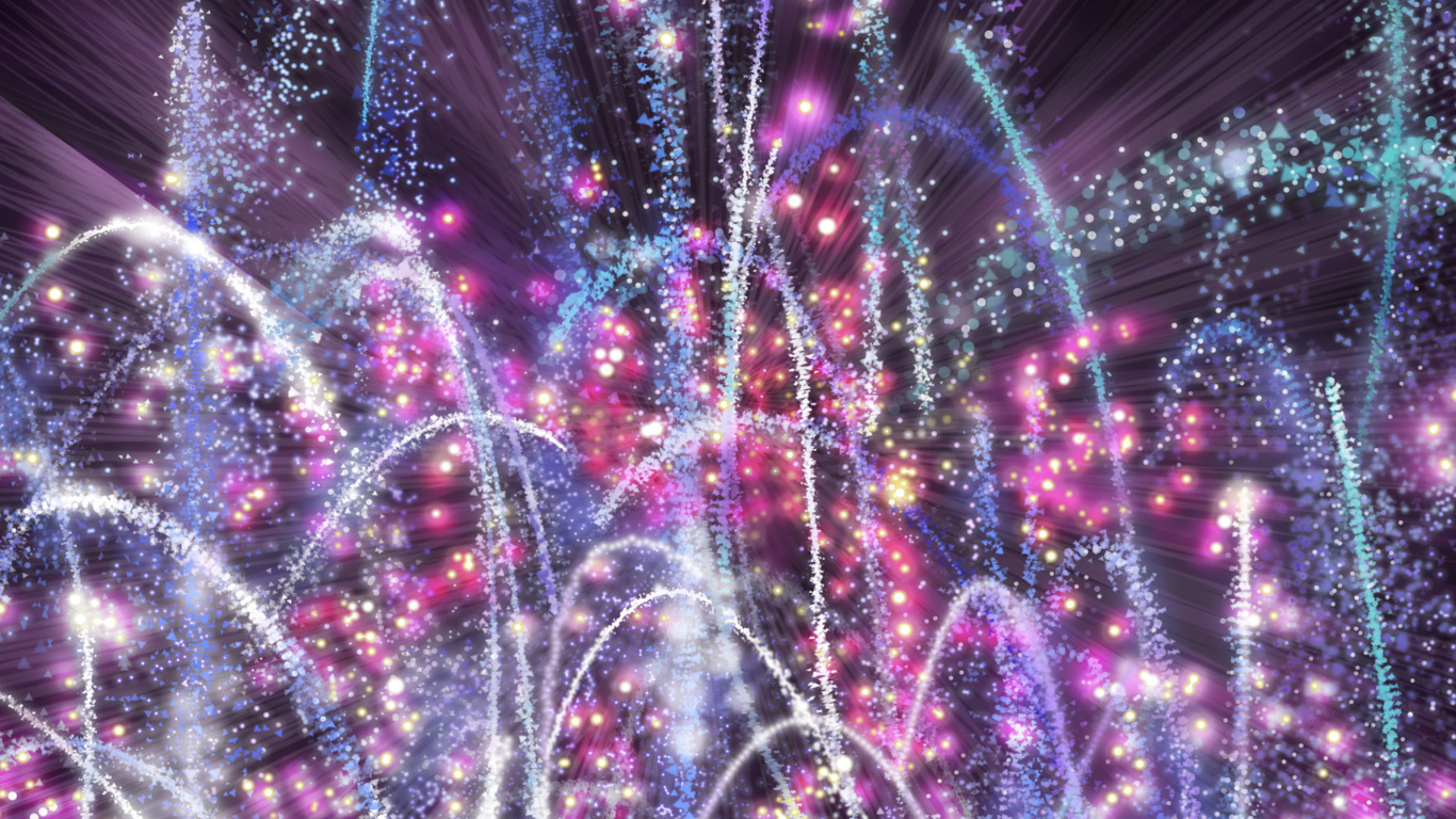 Das New Year 2014 Fireworks Wallpaper 1366x768