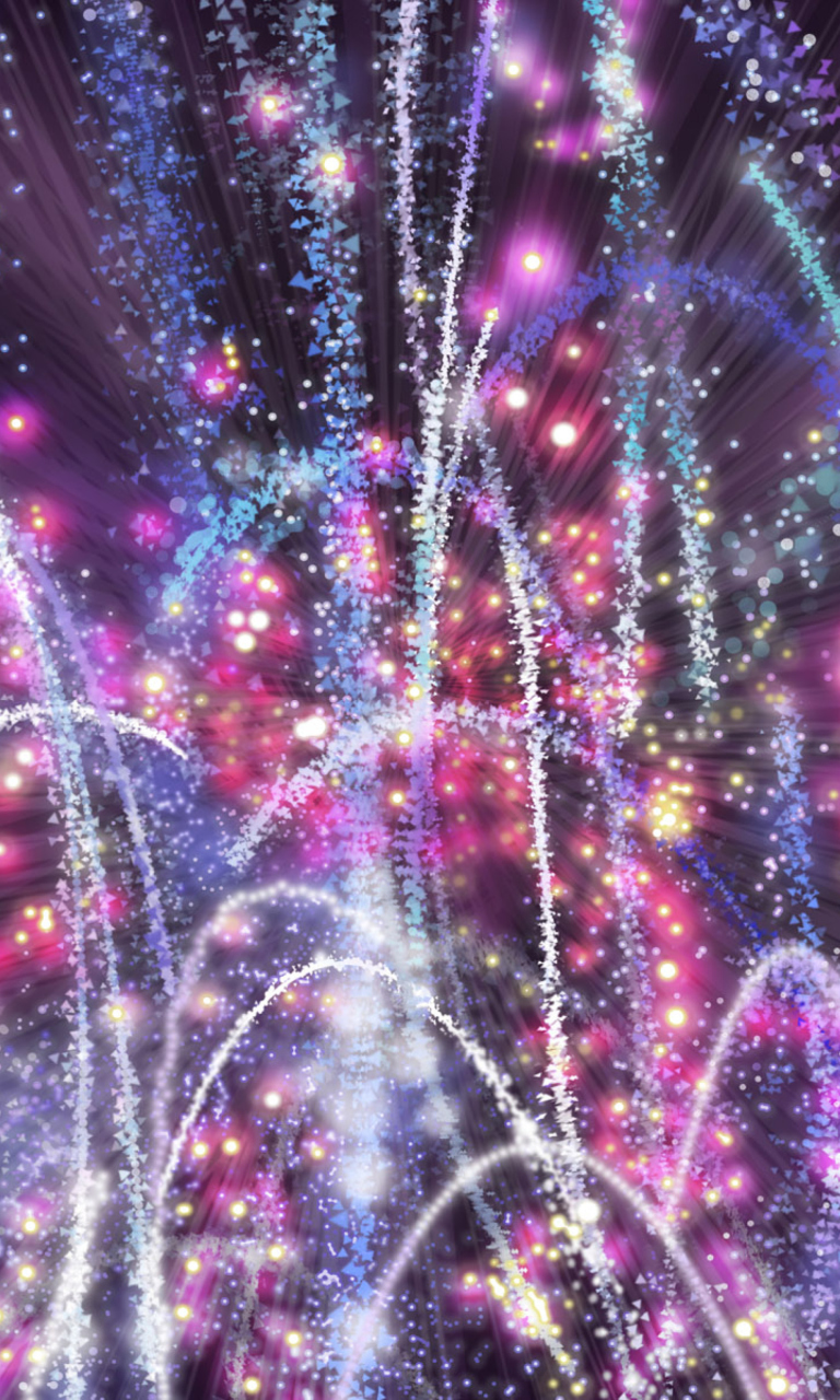 Das New Year 2014 Fireworks Wallpaper 768x1280