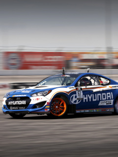 Das Hyundai Genesis Coupe Race Cars Wallpaper 240x320