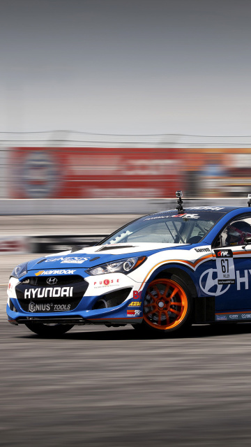 Обои Hyundai Genesis Coupe Race Cars 360x640