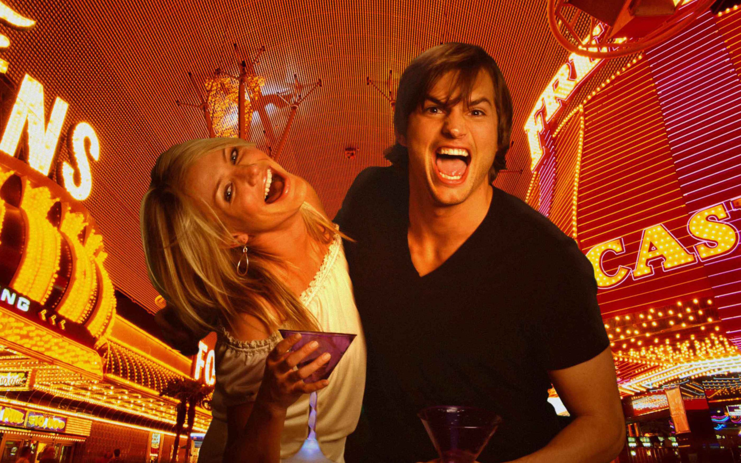 Fondo de pantalla Cameron Diaz And Ashton Kutcher in What Happens in Vegas 1440x900