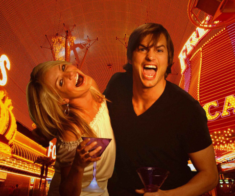 Das Cameron Diaz And Ashton Kutcher in What Happens in Vegas Wallpaper 480x400
