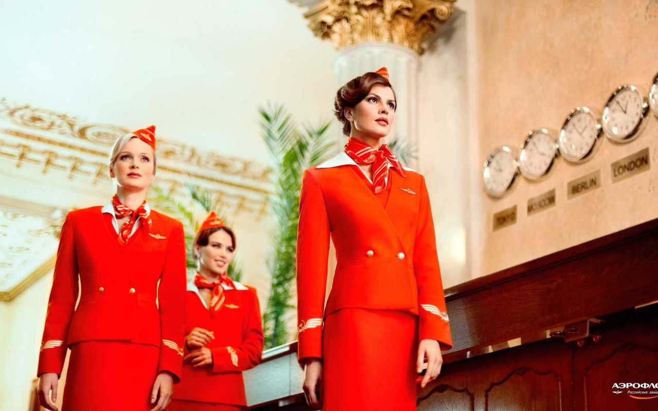 Fondo de pantalla Aeroflot Flight attendant 1280x800