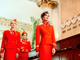 Обои Aeroflot Flight attendant 320x240