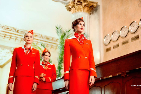 Aeroflot Flight attendant wallpaper 480x320