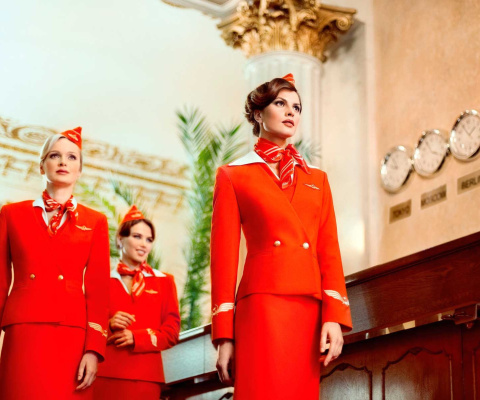 Aeroflot Flight attendant wallpaper 480x400