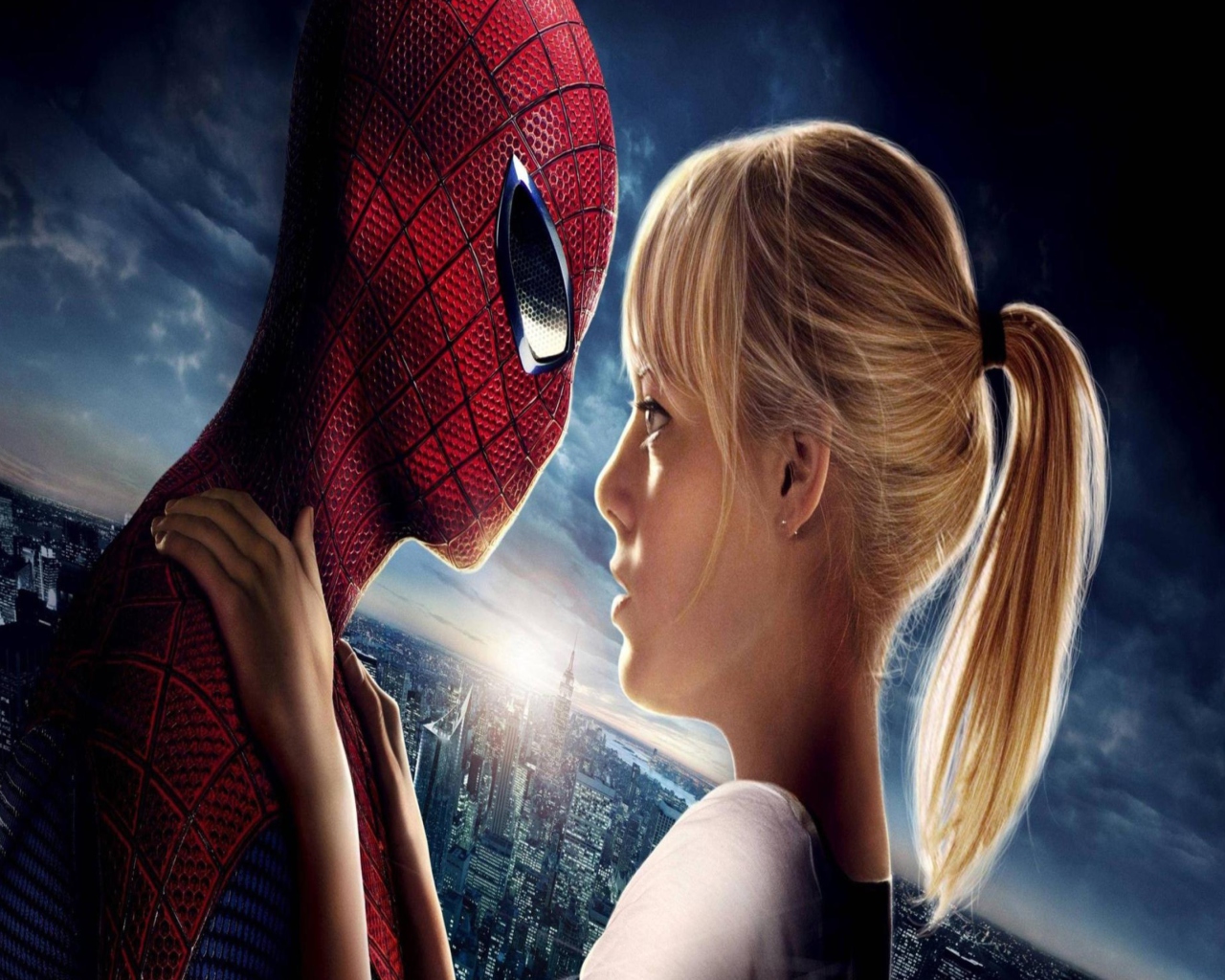 Das Amazing Spider Man And Emma Stone Wallpaper 1280x1024