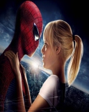 Das Amazing Spider Man And Emma Stone Wallpaper 128x160