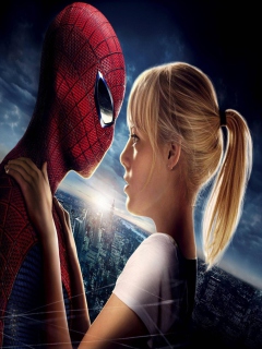 Обои Amazing Spider Man And Emma Stone 240x320