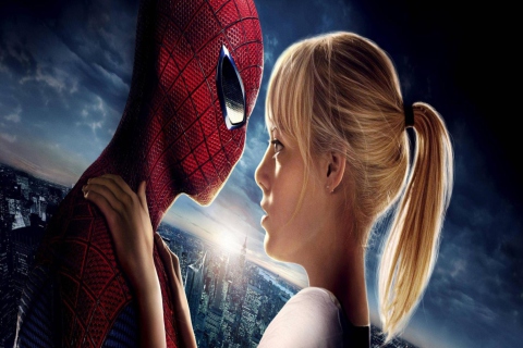 Amazing Spider Man And Emma Stone wallpaper 480x320