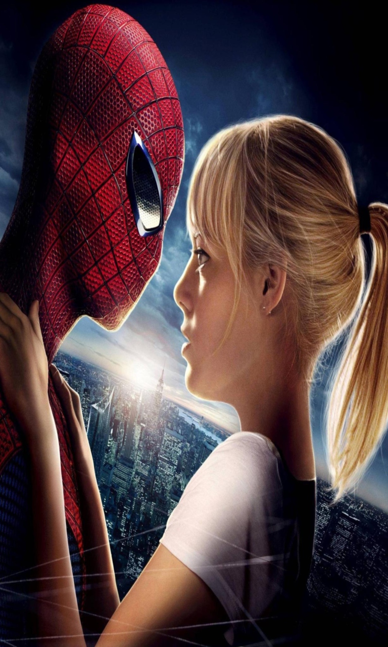 Amazing Spider Man And Emma Stone wallpaper 768x1280