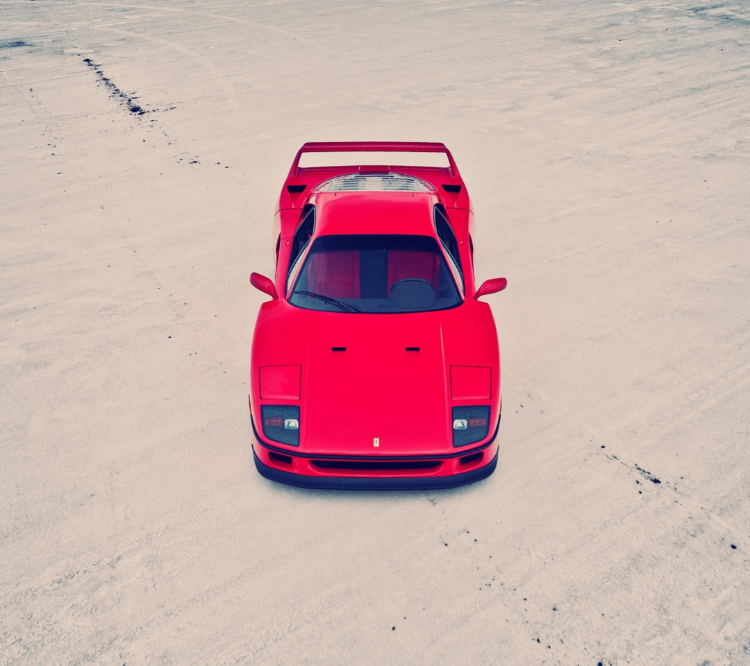 Das Red Ferrari F40 Top Angle Wallpaper 1080x960