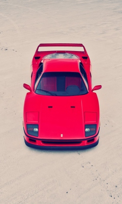 Fondo de pantalla Red Ferrari F40 Top Angle 240x400