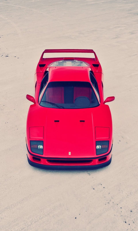 Обои Red Ferrari F40 Top Angle 480x800