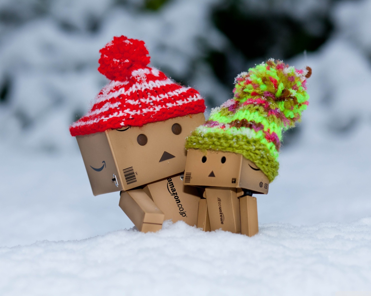 Sfondi Danbo Is Scared By So Much Snow 1280x1024