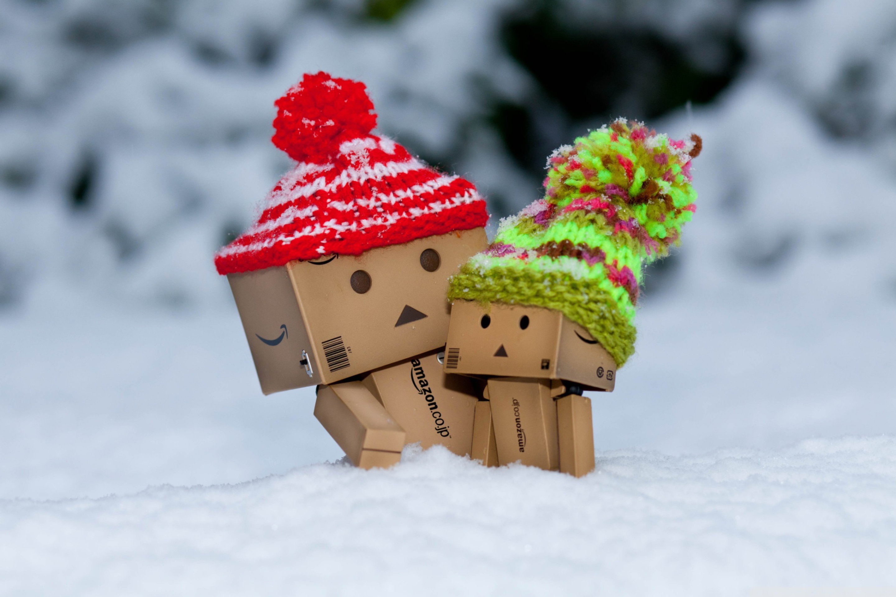 Danbo Is Scared By So Much Snow wallpaper 2880x1920