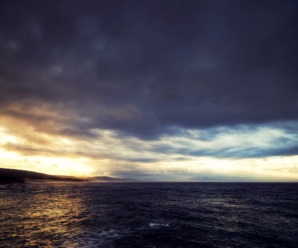 Обои Cloudy Sunset And Black Sea 960x800