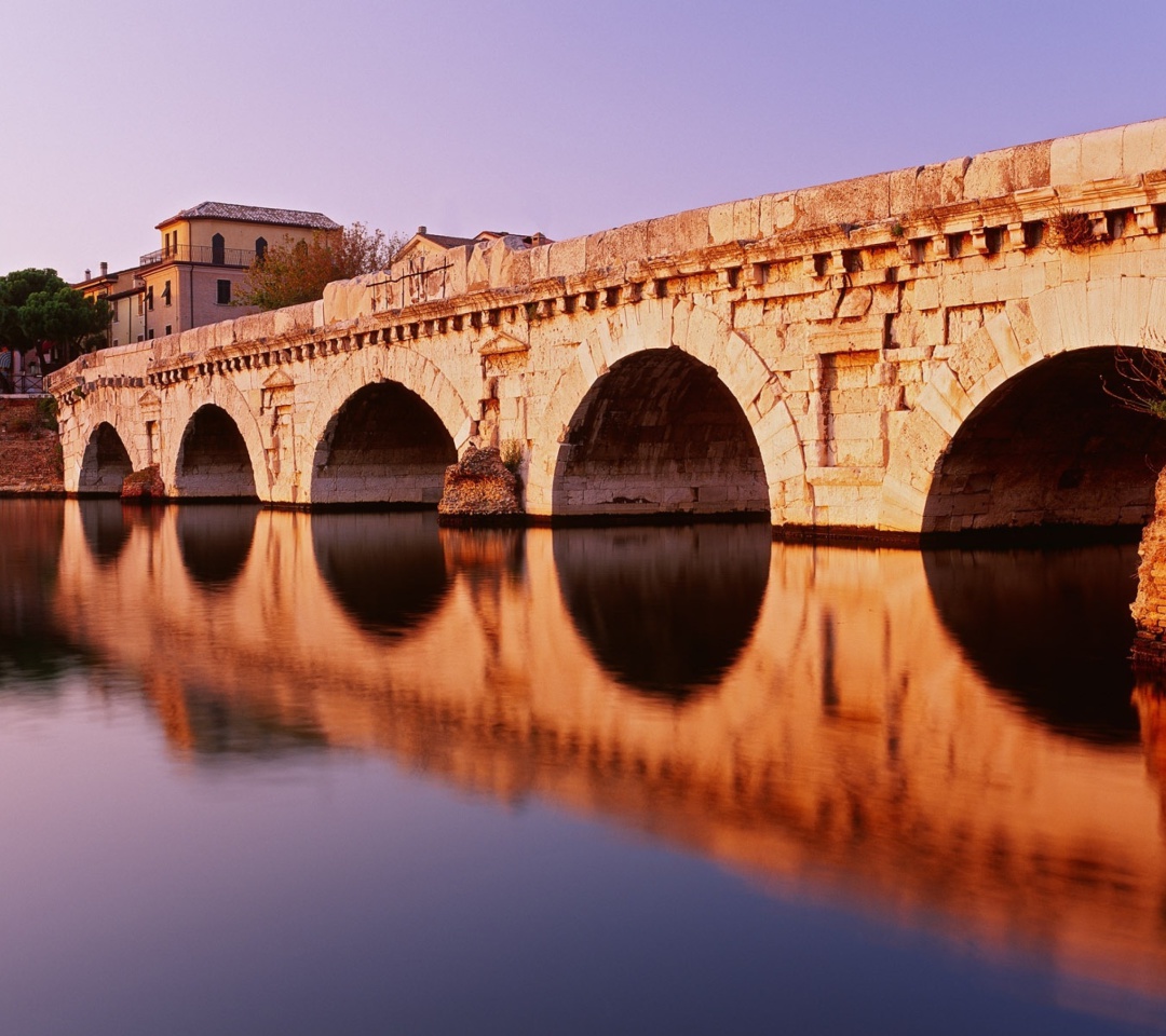 Das Tiberius Bridge, Rimini Wallpaper 1080x960