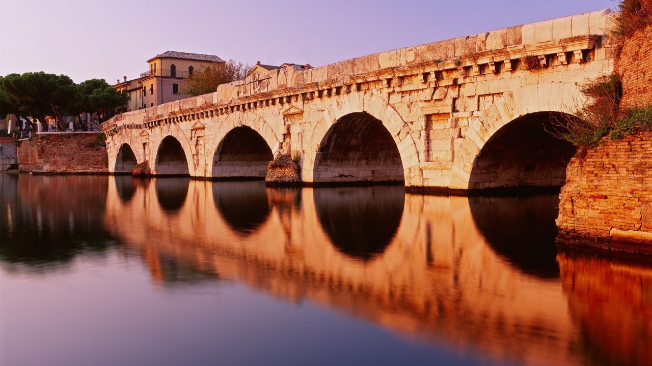 Das Tiberius Bridge, Rimini Wallpaper 1280x720