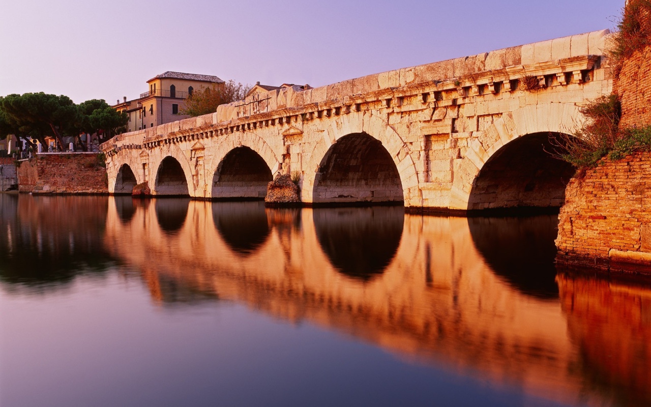 Das Tiberius Bridge, Rimini Wallpaper 1280x800