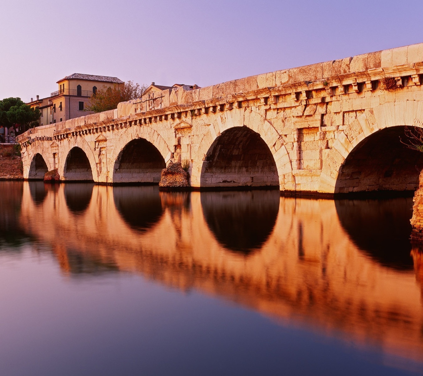 Обои Tiberius Bridge, Rimini 1440x1280