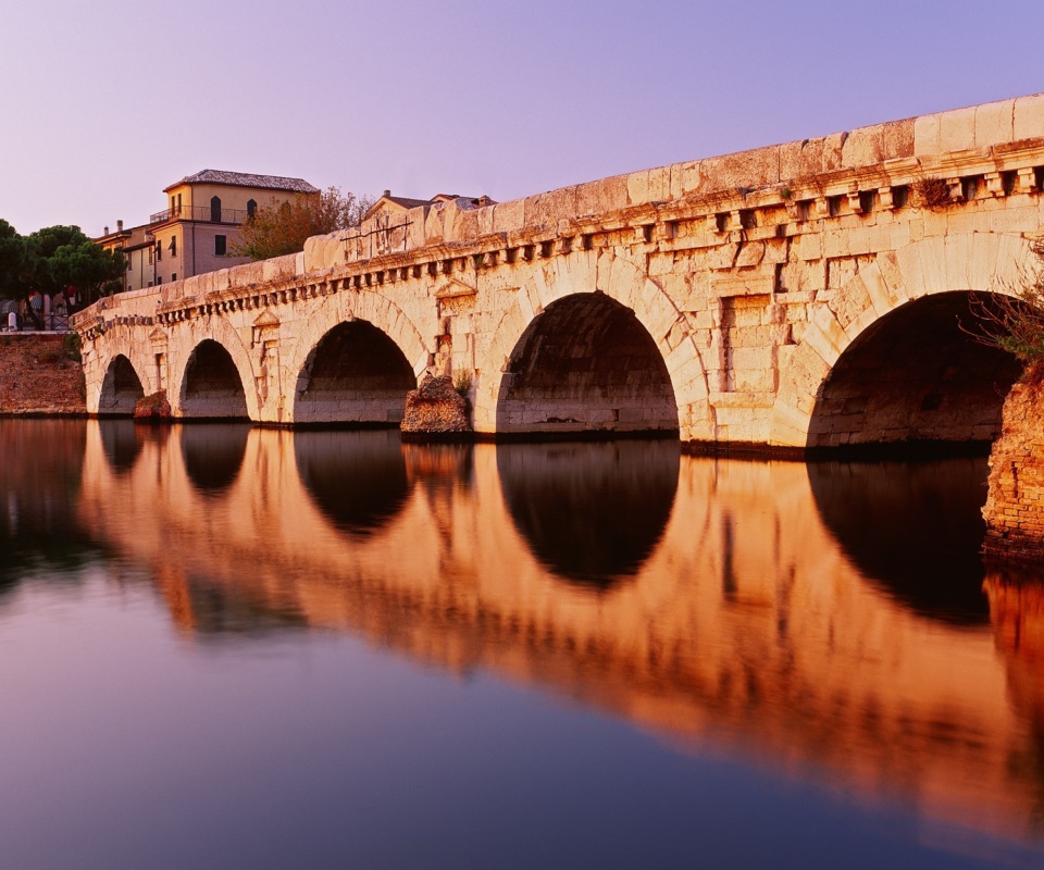 Das Tiberius Bridge, Rimini Wallpaper 960x800