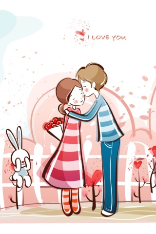 Das Kissing Couple Wallpaper 320x480