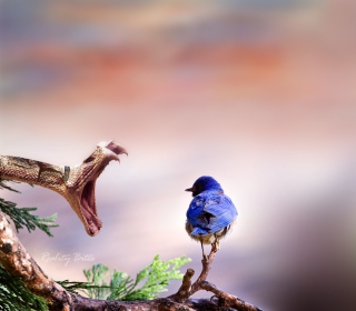 Blue Bird And Snake - Obrázkek zdarma pro iPad mini 2