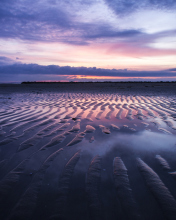 Fondo de pantalla Sand Dunes And Pinky Sunset At Beach 176x220
