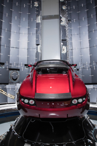 Fondo de pantalla SpaceX Starman Tesla Roadster 320x480