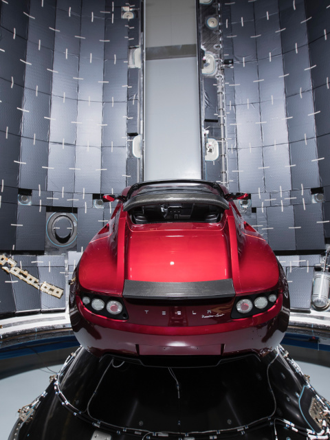 Fondo de pantalla SpaceX Starman Tesla Roadster 480x640