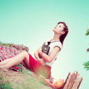 Asian Girl Enjoying Picnic screenshot #1 128x128