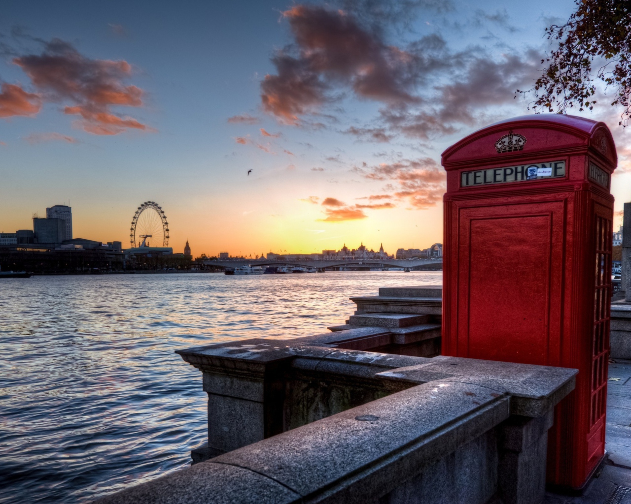 Das England Phone Booth in London Wallpaper 1280x1024