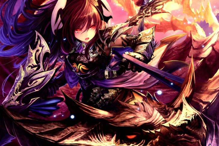 Fondo de pantalla Blood of Bahamut Action Anime RPG