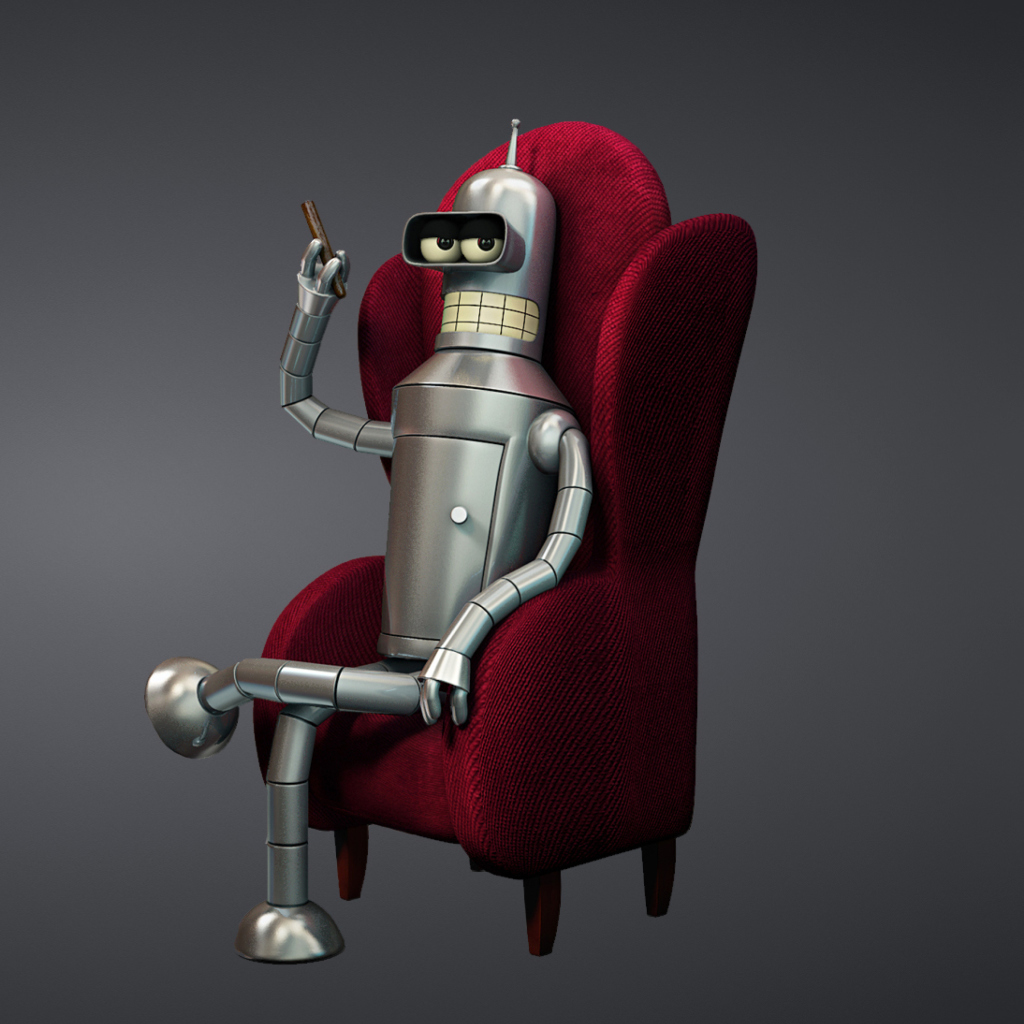 Sfondi 3D Bender Futurama 1024x1024