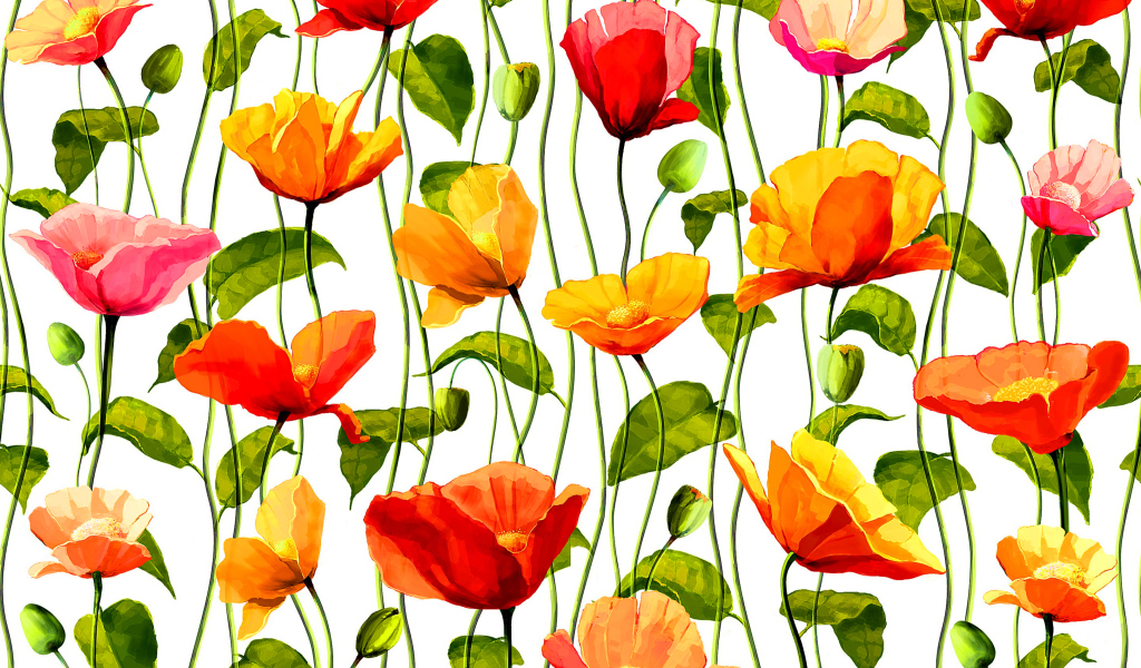 Fondo de pantalla Floral Pattern 1024x600
