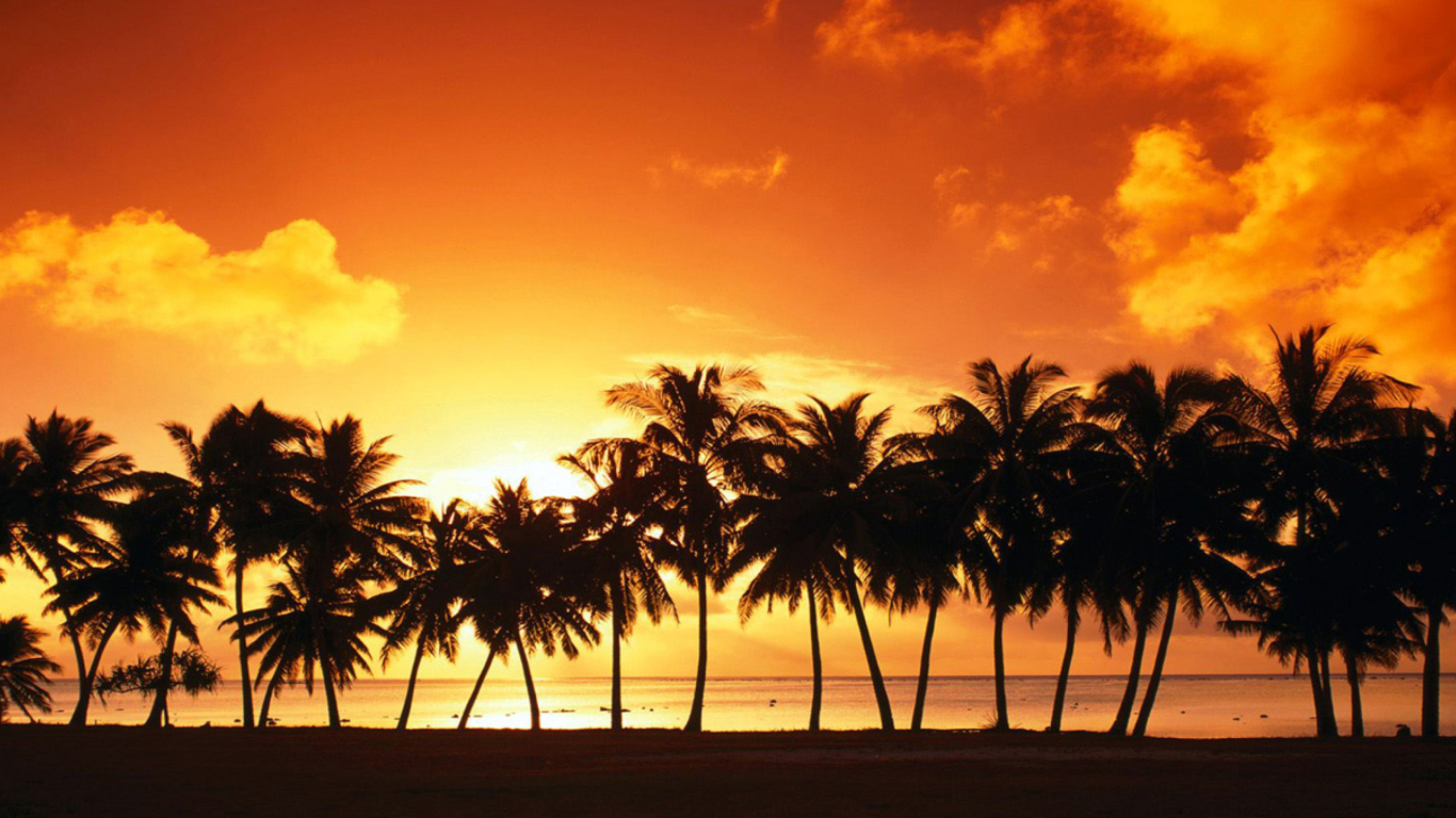 Das Summer Beach Sunset Wallpaper 1366x768