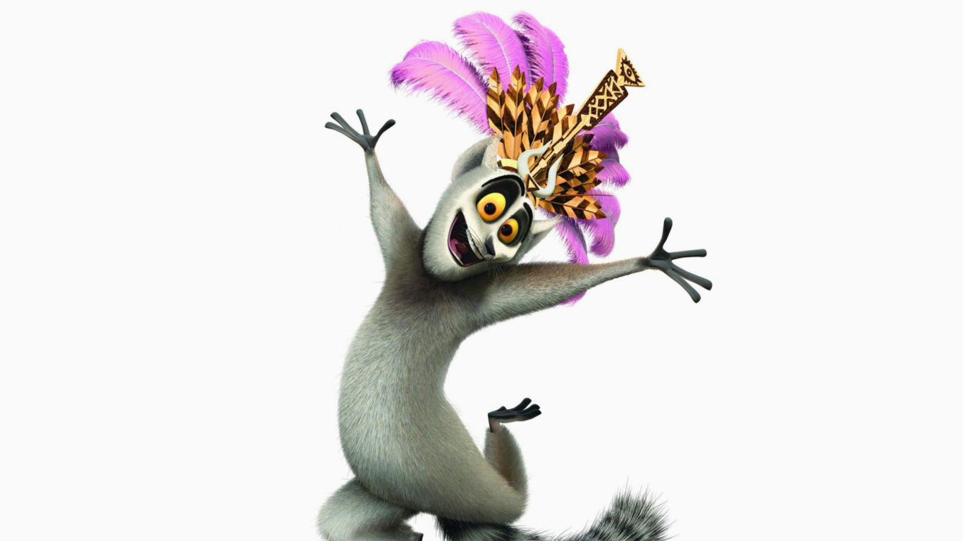 Обои Lemur King From Madagascar 1366x768