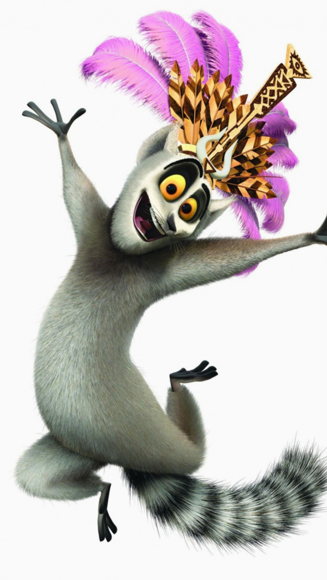 Обои Lemur King From Madagascar 640x1136