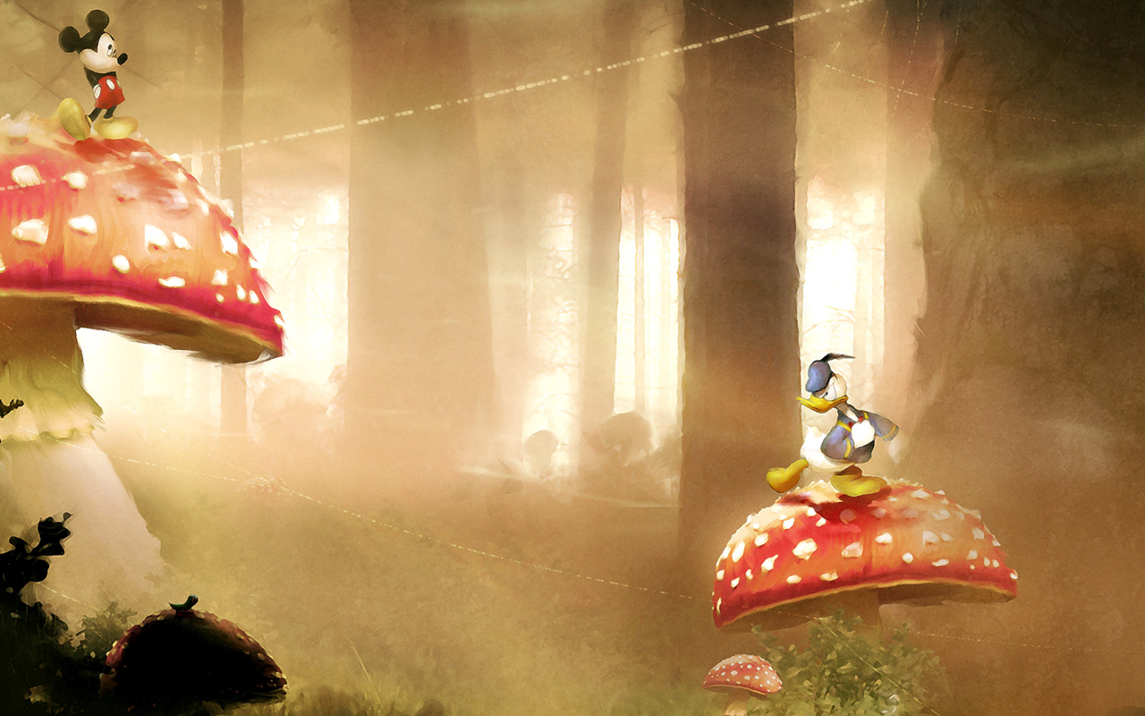 Das Mickey Mouse and Donald Duck Wallpaper 1280x800