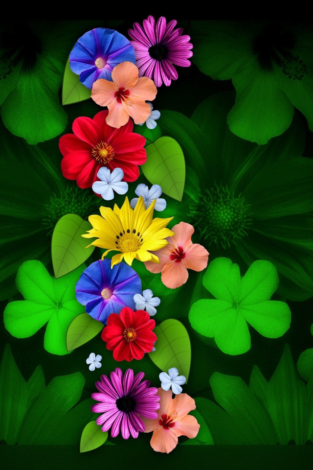 Das Flowers Wallpaper 640x960