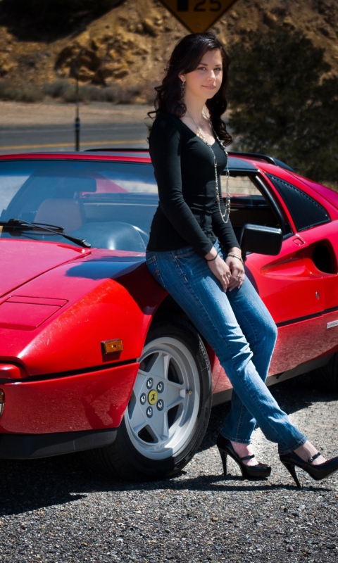 Das Ferrari Girl Wallpaper 480x800