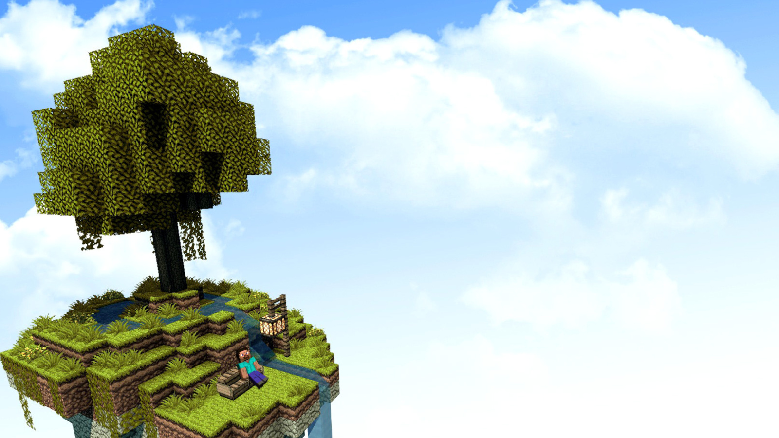 Das Minecraft Island Texture Wallpaper 1600x900