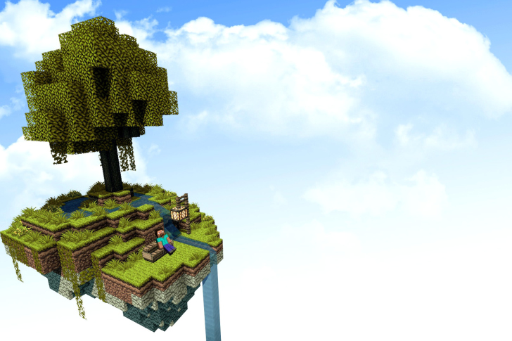 Minecraft Island Texture Wallpaper for Android, iPhone and iPad