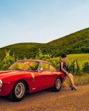 Das Ferrari 250 Girl Wallpaper 128x160
