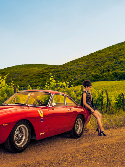 Das Ferrari 250 Girl Wallpaper 480x640